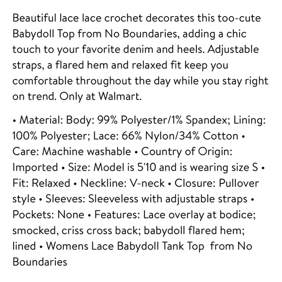 NOBO white crochet tank w/ built in pads L - Picture 11 of 11